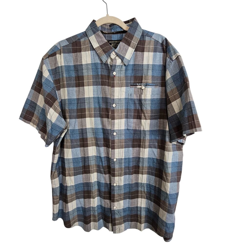 Grizzly Mountain Mens Checker Button Shirt Size XXL Gorpcore Outdoor Casual
